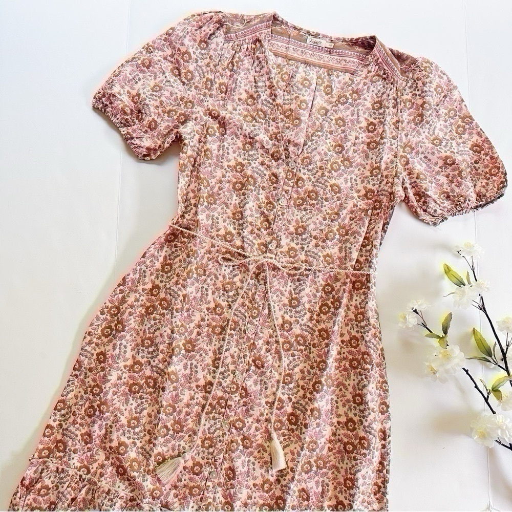 NEW Faherty Women’s Orinda Floral Print Organic Cotton Maxi Dress Earth Print - Picture 8 of 12